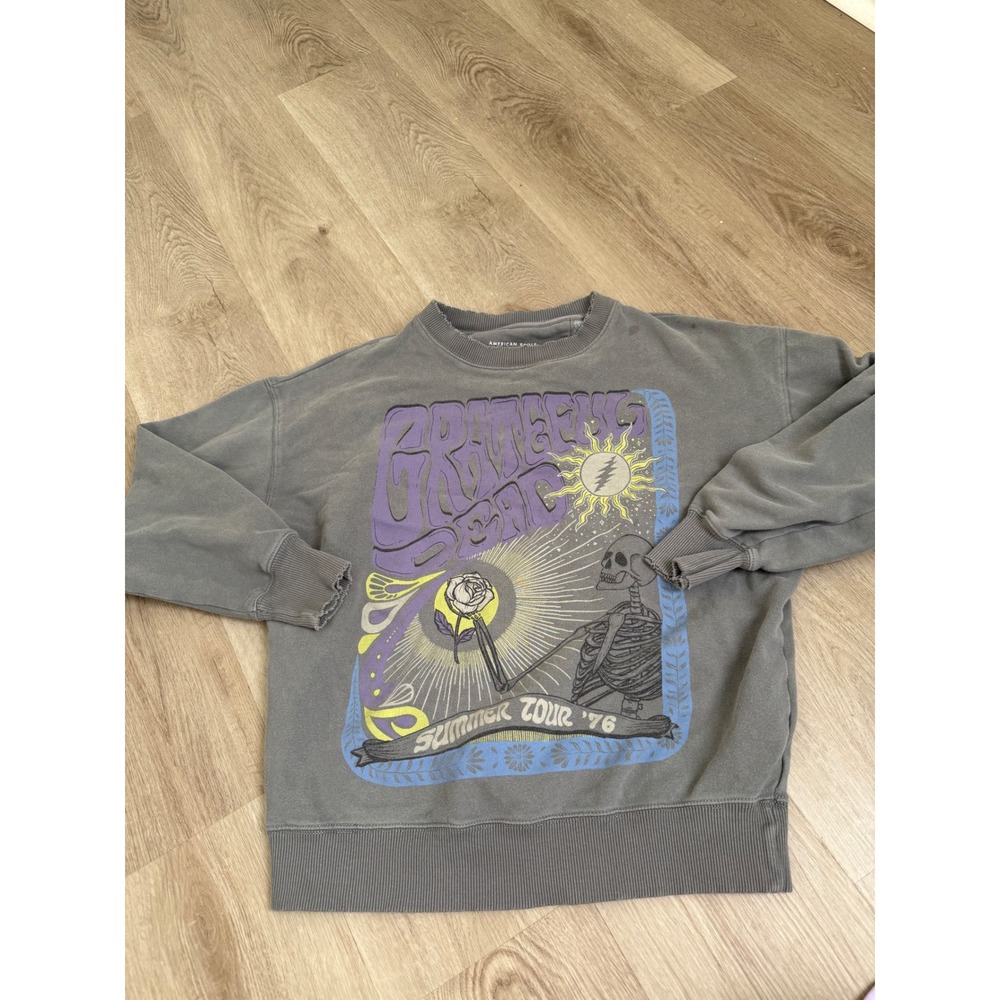 American Eagle Grateful Dead Summer Tour 76 Graphic Sweatshirt Gray XXS